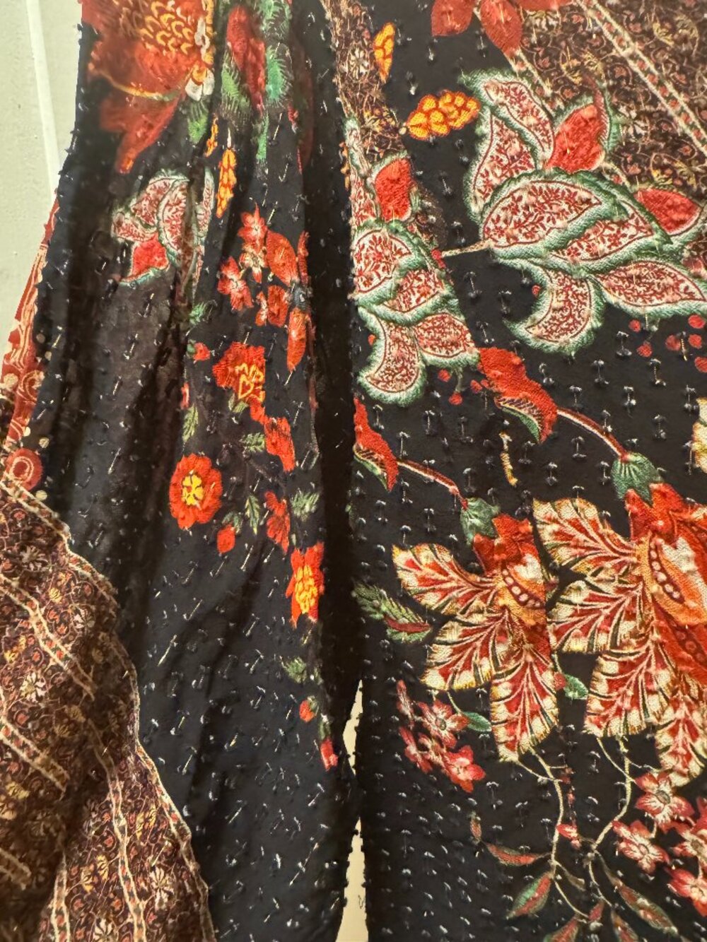 Farm Rio Black Textured Magic Blouse S/M - Picture 6 of 10